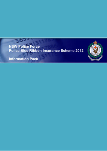 NSW Police Force Police Blue Ribbon Insurance Scheme 2012 Information Pack