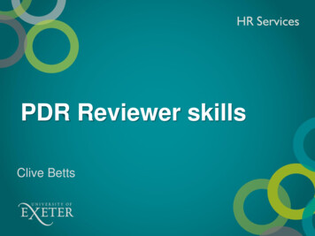 PDR Reviewer Training - University Of Exeter