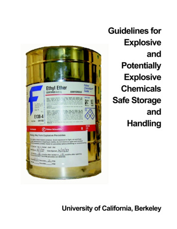 Guidelines For Explosive And Potentially Explosive Chemicals Safe .