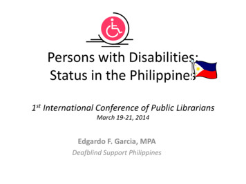Persons With Disabilities: Status In The Philippines