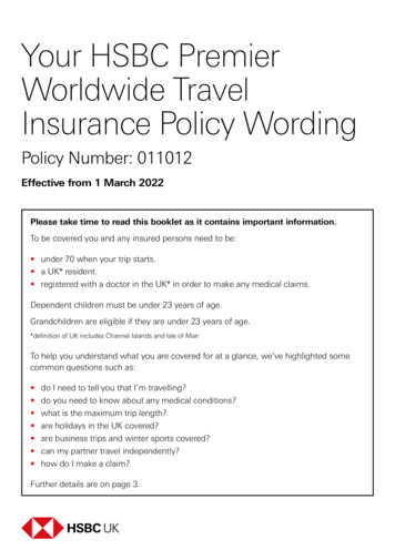 Premier Worldwide Travel Insurance - HSBC UK