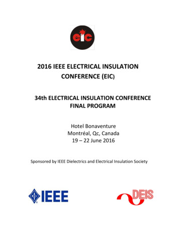2016 Ieee Electrical Insulation Conference (Eic