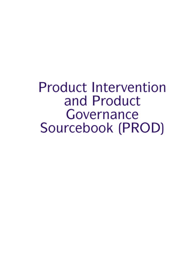 Product Intervention And Product Governance Sourcebook (PROD) - FCA