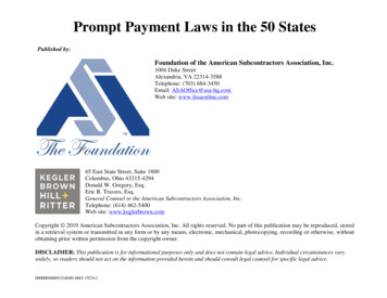 Prompt Payment Laws In The 50 States - Kegler Brown Hill