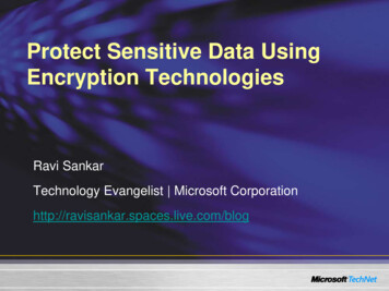 Protecting Sensitive Data Using Encryption Technologies