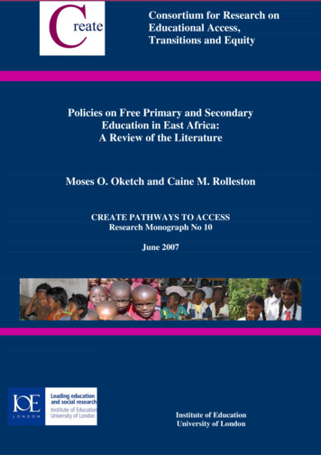 Policies On Free Primary And Secondary Education In East Africa