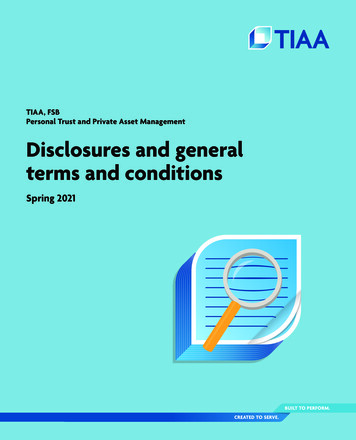 TIAA, FSB Personal Trust And Private Asset Management Disclosures And .