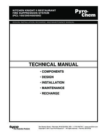 DESIGN, INSTALLATION, REChARGE, AND MAINTENANCE MANUAL