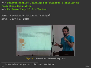 Quantum Machine Learning For Hackers: A Primier On Projective . - Luongo