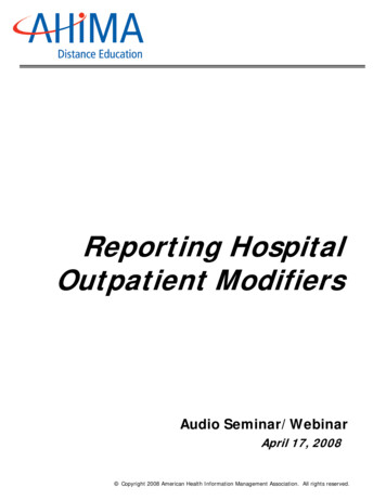 Reporting Hospital Outpatient Modifiers - My AHIMA