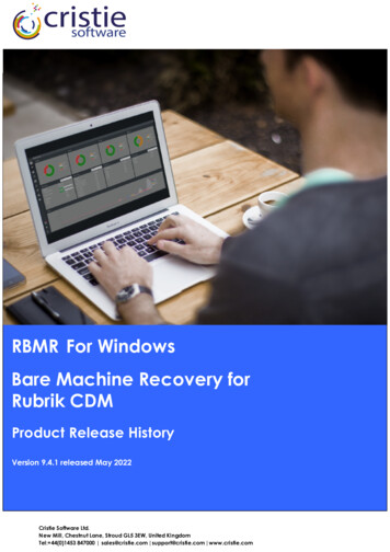 RBMR For Windows Bare Machine Recovery For Rubrik CDM