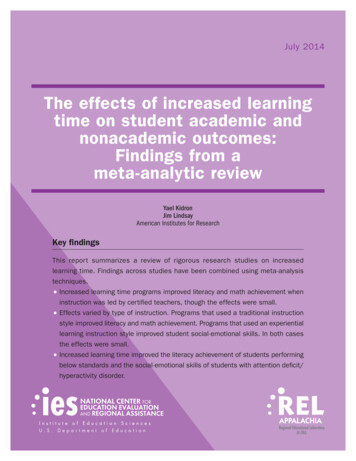 The Effects Of Increased Learning Time On Student Academic And .
