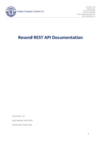 Reson8 REST API Documentation