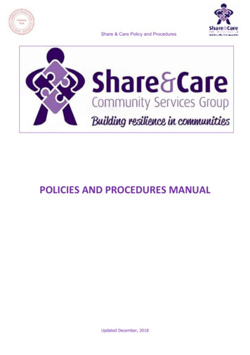 POLICIES AND PROCEDURES MANUAL - Share And Care