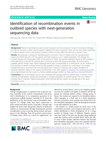 Identification Of Recombination Events In Outbred Species With Next .
