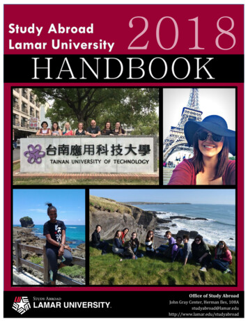 Study Abroad Handbook 2016 - Lamar University