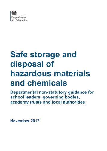 Safe Storage And Disposal Of Hazardous Materials And Chemicals