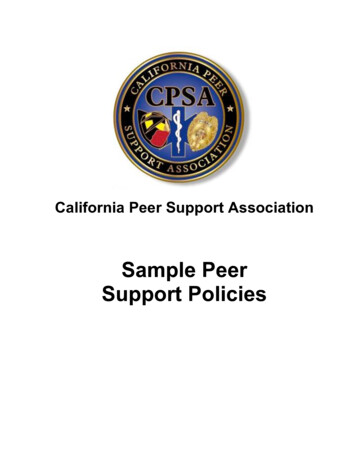 Sample Peer Support Policies - WildApricot