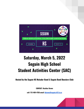 Saturday, March 5, 2022 Seguin High School Student Activities . - TECA
