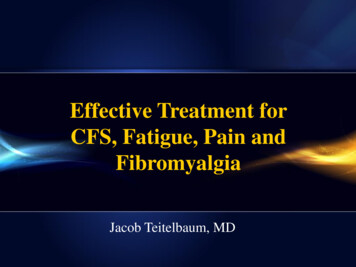 Finally - Effective Treatment For Fatigue, Pain, CFS, And Fibromyalgia!