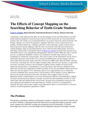 The Effects Of Concept Mapping On The Searching Behavior Of Tenth-Grade .