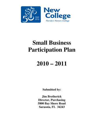 Small Business Participation Plan 2010 - 2011 - Florida