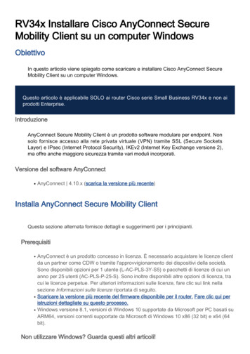 RV34x Installare Cisco AnyConnect Secure Mobility Client Su Un Computer .