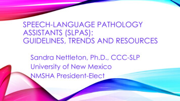 Speech-Language Pathology Assistants (SLPAs) - NMSHA