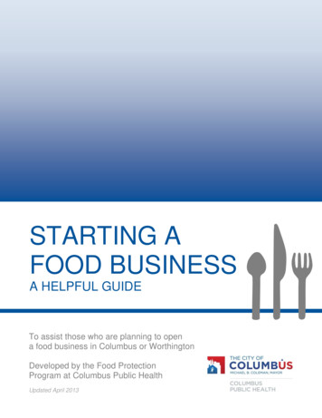 STARTING A FOOD BUSINESS - Columbus