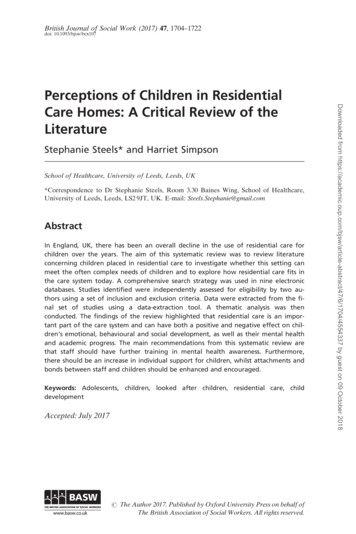 Perceptions Of Children In Residential Care Homes: A Critical Review Of .