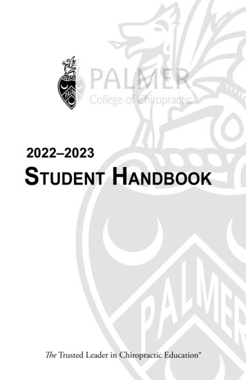 Palmer College Of Chiropractic 2022-2023 Student Handbook