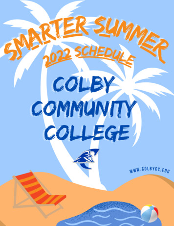 Summer 2022 Course Schedule Colby Community College