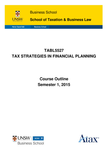 Tax Strategies In Financial Planning - Business School