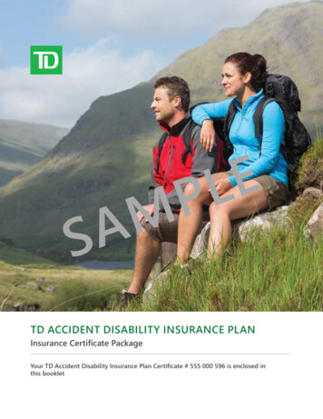 TD Accident Disability Insurance Plan