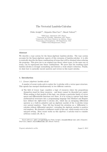 The Vectorial Lambda-Calculus