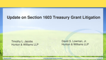 Update On Section 1603 Treasury Grant Litigation