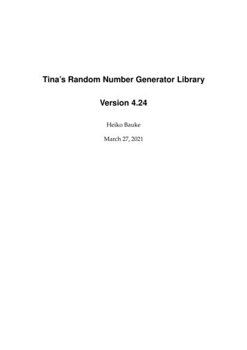 Tina's Random Number Generator Library Version 4