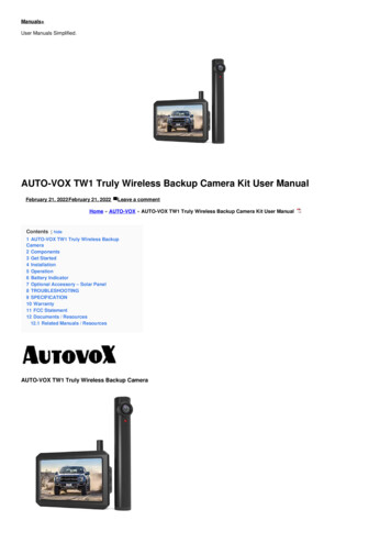 AUTO-VOX TW1 Truly Wireless Backup Camera Kit User Manual - Manuals 