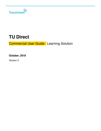 Commercial User Guide: Learning Solution - TransUnion Direct