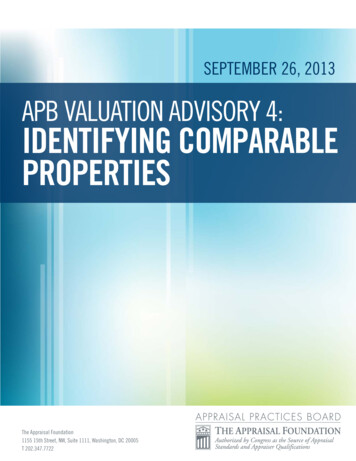 Identifying Comparable Properties - The Appraisal Foundation