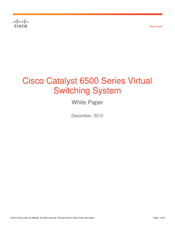 Cisco Catalyst 6500 Series Virtual Switching System