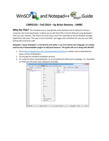 WinSCP And Notepad Guide - University Of Maryland, Baltimore County