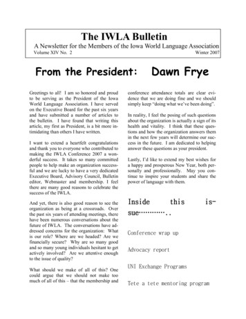 From The President: Dawn Frye - IWLA
