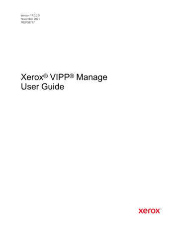 Xerox VIPP Manage User Guide