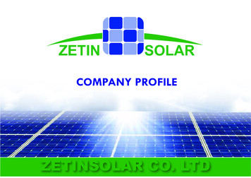 COMPANY PROFILE - Zetin Solar