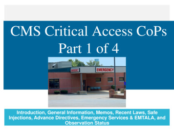 CMS Critical Access CoPs Part 1 Of 4 - Tha 