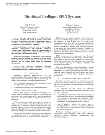 Distributed Intelligent RFID Systems - University Of Missouri