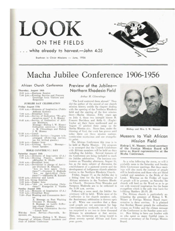 Macha Jubilee Conference 1906-1956 - Bicarchives.messiah.edu