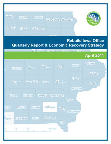 Rebuild Iowa Office Quarterly Report & Economic Recovery Strategy April .