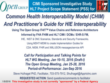 Common Health Interoperability Model (CHIM) And Practitioner's Guide .